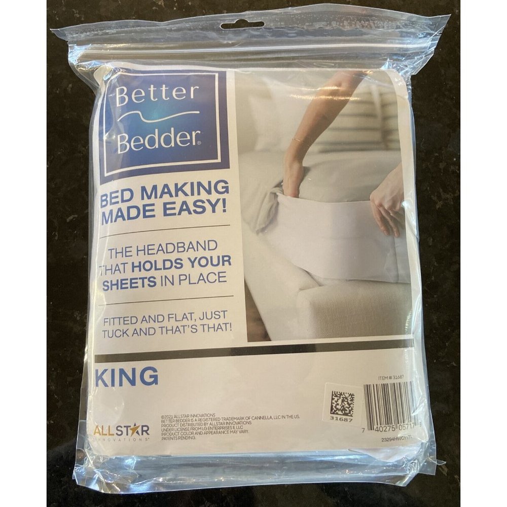Better Bedder Giant Headband holds King fitted & flat sheets in place